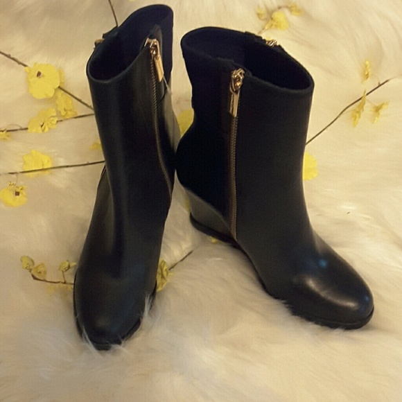 Michael kors genuine leather wedge stretch boot - Picture 1 of 8